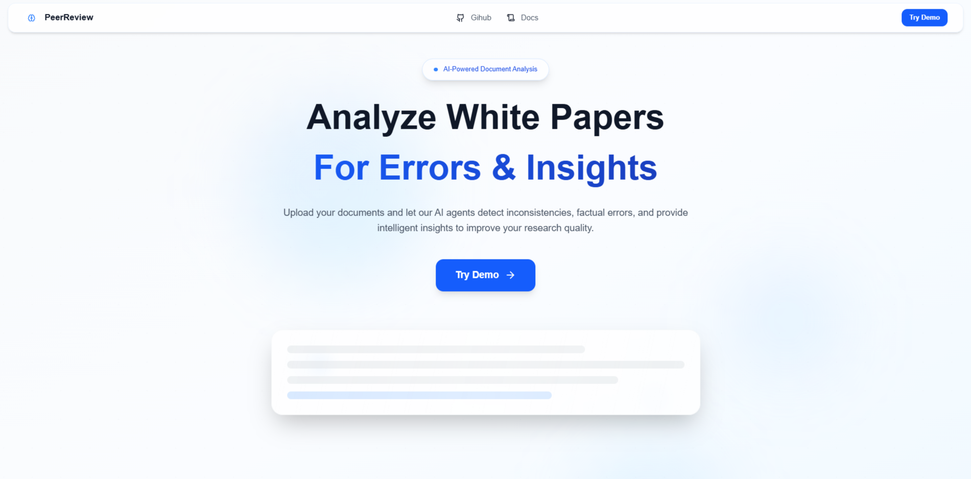 PeerReview project screenshot